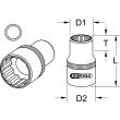Douille 3/4'' courte en chrome vanadium 12 pans 35 mm KS TOOLS 911.3547 photo du produit Secondaire 1 S