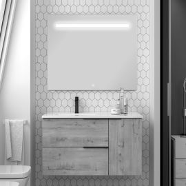 Meuble de salle de bain simple vasque KING Cosyn&eacute;o avec miroir Led STAM pas cher Principale M