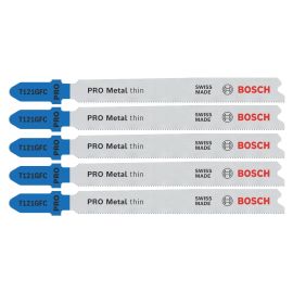 Lot de 5 lames de scie sauteuse Bosch PRO T121GFC BIM Speed m&eacute;tal 92 mm pas 0,8 mm - 2608655104 photo du produit Principale M