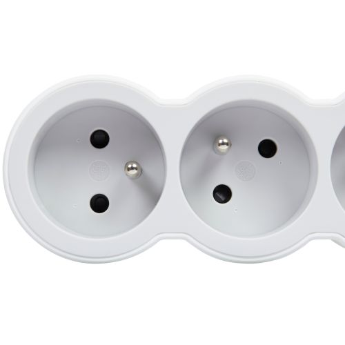 Rallonge multiprise extra-plate équipée de 6 prises 2P+T 16 A 3680 W avec cordon longueur 1,5 m blanc et gris clair LEGRAND 049484 photo du produit Secondaire 2 L