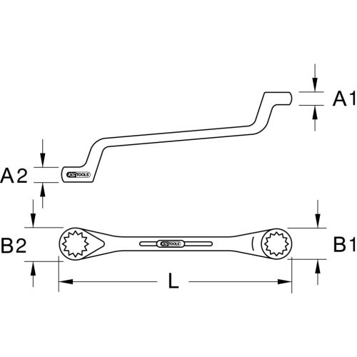 Clé polygonale contre-coudée CHROMEplus 14x15mm - KS TOOLS - 518.0809 pas cher Secondaire 1 L