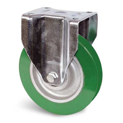 Roulette polyur&eacute;thane vert &agrave; platine fixe 160 mm 550 kg GUITEL HERVIEU UF5RA160-242B photo du produit Principale L
