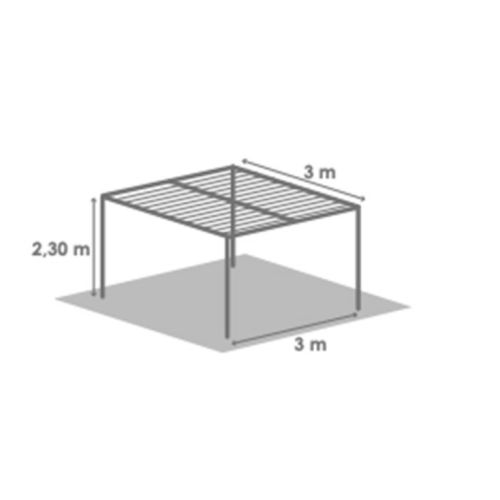 Pergola autoportante bioclimatique DENVER 3x3m gris anthracite - COULEURS DU MONDE - DENVER pas cher Secondaire 1 L