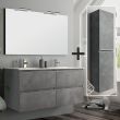 Ensemble meuble de salle de bain BALEA 120cm double vasque + colonne de rangement ciment (gris) - COSYNEO - INGBALEA120COLCIM pas cher