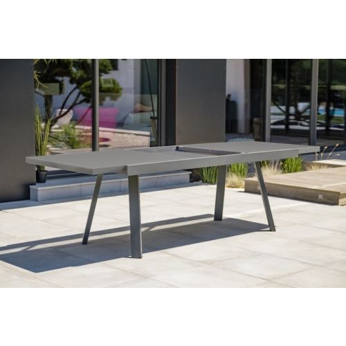 Table de jardin extensible STOCKHOLM 200/300x96cm gris anthracite - DCB GARDEN - STOCKHOLM-TB300-ALU pas cher Secondaire 2 L