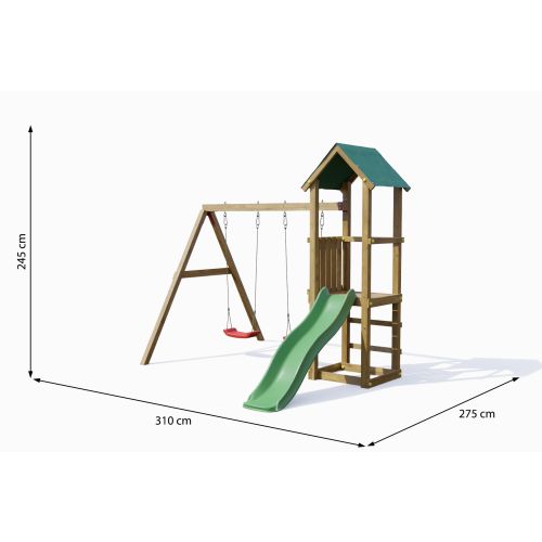 Aire de jeux Lucas avec balançoire double - FUNGOO - 8120PK pas cher Secondaire 2 L