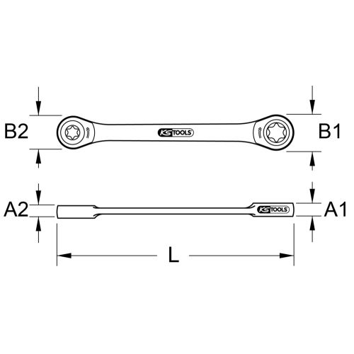 Clé polygonale à cliquet GEARPLUS Torx E6 x E8 KS TOOLS 503.4351 photo du produit Secondaire 1 L