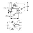 Mitigeur baindouche EUROSMART sur gorge monocommande GROHE 33303002 photo du produit Secondaire 1 S