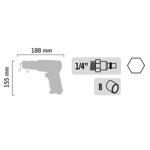 Burineur pneumatique hexagonal en coffret standard - GENERAL PNEUMATIC - GP5225HBC pas cher Secondaire 2 L