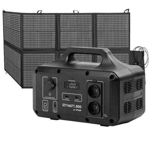 Pack station énergie portative IZYWATT 800 + panneau solaire 160W pliant - ORIUM - 39216 pas cher