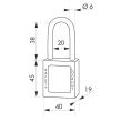 Cadenas de consignation anse acier 40 mm rouge FTH THIRARD 00091260 photo du produit Secondaire 1 S