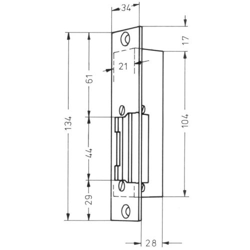 Gâche série 34 sans têtière 12 V à rupture EFF EFF 34----------E91 photo du produit Secondaire 1 L