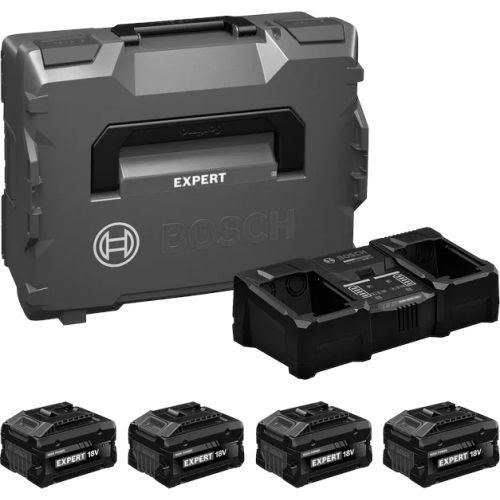 Starter 18 V 2 batteries EXBA 18V-55 8Ah + 2 batteries EXBA 18V-80 5,5Ah + 1 chargeur EXAL 18V2-320 + L-BOXX - BOSCH EXPERT - 1600A0373Y pas cher