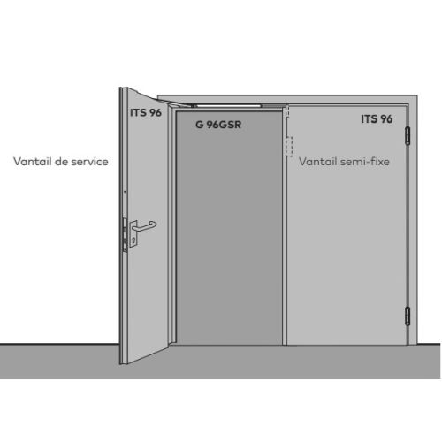 Kit bandeau &agrave; encastrer G96 GSR sup&eacute;rieur 700mm - DORMA - 52001801 pas cher Secondaire 1 L