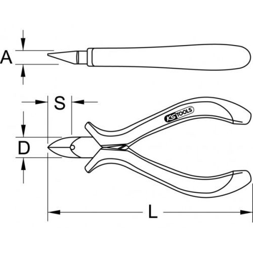 Pince ESD coupante diagonale tète ronde 125 mm KS TOOLS 500.7083 photo du produit