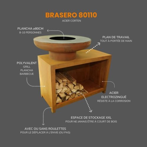 Brasero 80110 Corten BRAZA C80110 photo du produit Secondaire 1 L