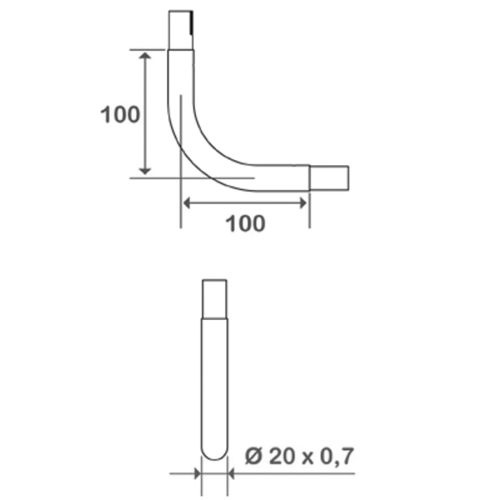 Coude et 2 manchons pour porte-rideaux 100x100 - PELLET - 004719 pas cher Secondaire 1 L