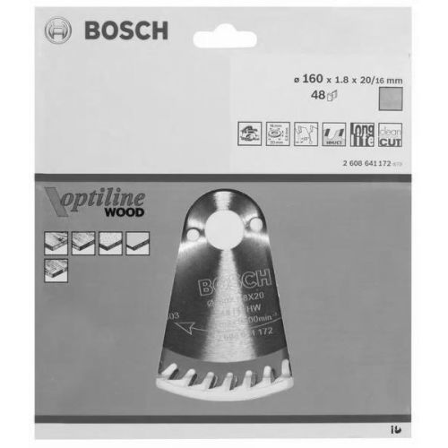 Lame de scie circulaire 216x30x2mm Optiline Wood pour le bois 48 dents - BOSCH - 2608640432 pas cher Secondaire 2 L