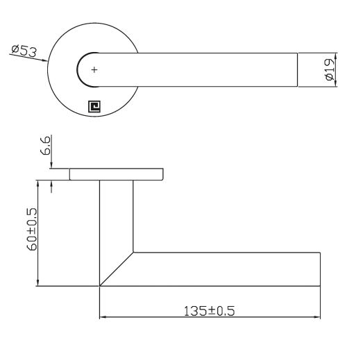 Béquille double sur rosace Jade Slim diamètre 19 SL02N - HERACLES - B-INOX-SL02N pas cher Secondaire 4 L