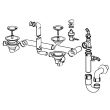 Siphon et bonde avec bouchon-chaînette D70 pour évier 2 cuves - FRANKE - 112.0081.812 pas cher