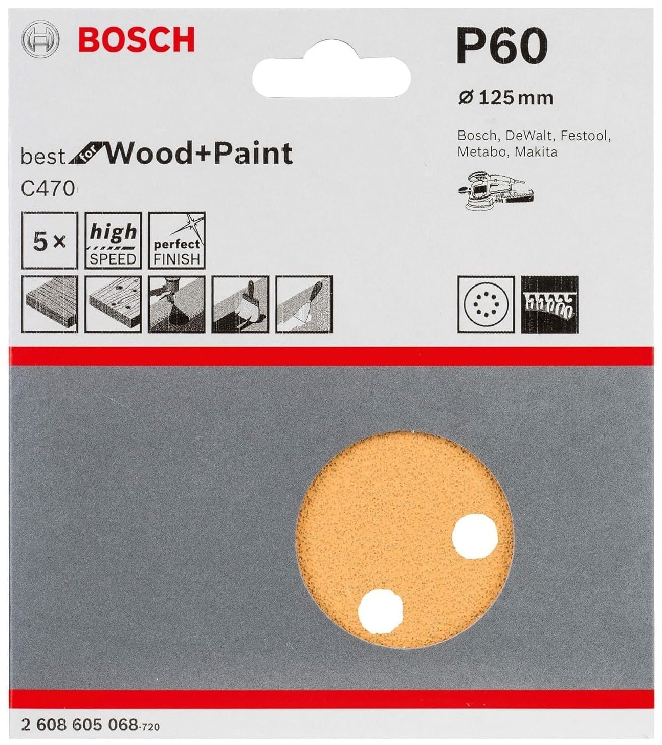 Bosch Disques abrasifs Best for Wood Ø125mm Gr - vue 2