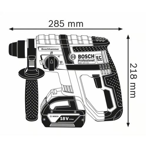 Perforateur SDS Plus sans-fil Bosch GBH 18V-EC 18 V + 2 batteries Procore 8Ah + chargeur + L-BOXX photo du produit Secondaire 4 L