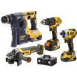 Pack de 4 outils 18 V Powerstack (DCD709/DCF809/DCG405/DCH273) + 3 batteries 4 Ah + chargeur + coffret T-STAK DEWALT photo du produit