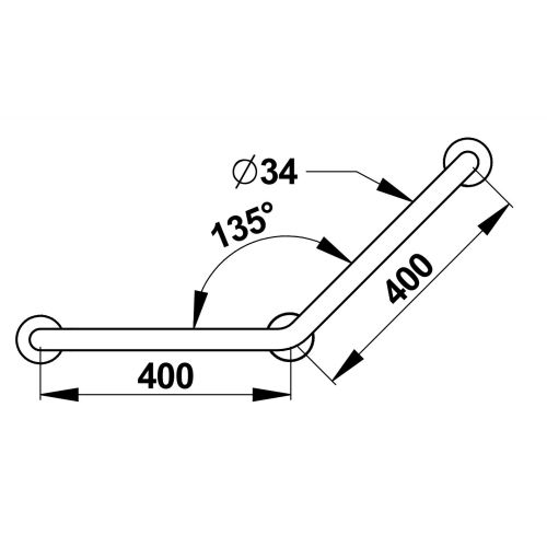 Barre coudée 135° en aluminium D34 mm PRESTO 60581 photo du produit Secondaire 1 L
