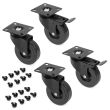 Set de 4 roulettes Black D.75mm sur platine - EMUCA - 2009017 pas cher