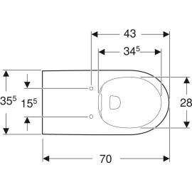 Cuvette WC suspendue RENOVA COMFORT Geberit Rimfree adaptée PMR - 208570000 pas cher Principale M