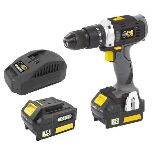 Perceuse-visseuse à percussion 18 V X-FIT XF-IMPACT 2 + 2 batteries 3 Ah Li-ion + chargeur + coffret FARTOOLS 216001 photo du produit Secondaire 3 L