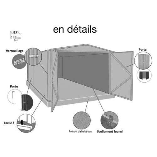 Garage en métal MELTON 13,5m² - FOREST STYLE - 3038 pas cher Secondaire 1 L