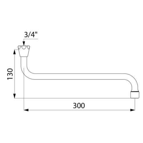 Bec girafe universel F3/4 L350 avec brise-jet - DELABIE - 964350 pas cher Secondaire 1 L