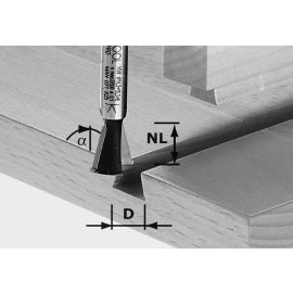 Fraise à queue d'aronde Festool HW S8 D14,3/13,5/15° - 490990 pas cher Principale M