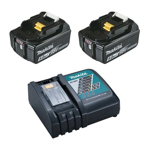 Pack énergie Li-ion (2 batteries BL1850B 5 Ah + chargeur DC18RC) 12 V MAKITA 197570-9 photo du produit