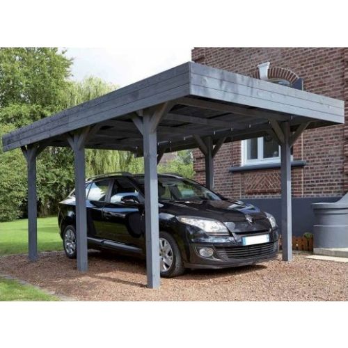 Carport en bois lasuré LOUISON pour 1 voiture 13,3 m² FOREST STYLE 2894 photo du produit Secondaire 2 L