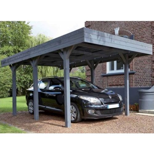 Carport en bois lasuré LOUISON pour 1 voiture 13,3m² - FOREST STYLE - 2894 pas cher Secondaire 2 L