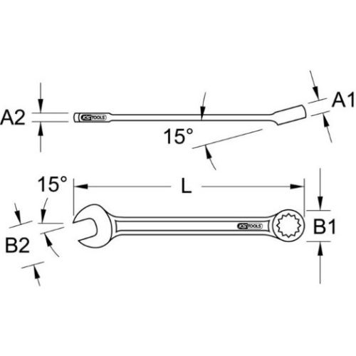 Clé mixte Titanplus œil et fourche inclinée antidéflagrant 6x112 mm KS TOOLS 965.0206 photo du produit Secondaire 1 L