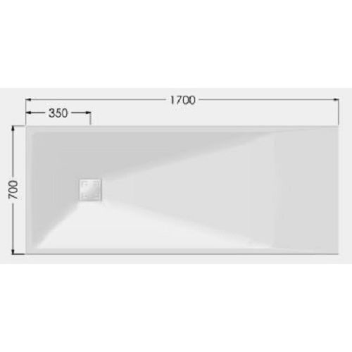 Receveur ONYX blanc 1700 x 800 mm AKW 12834WH-CH photo du produit Secondaire 3 L