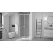 Porte de douche SUPRA 2P pivotante 100cm profilé blanc verre transparent - KINEDO - PA1532BTN pas cher