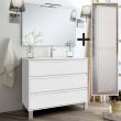 Ensemble meuble de salle de bain 80cm simple vasque + colonne de rangement TIRIS blanc - COSYNEO - SIR3TIRIS80COLBLA pas cher