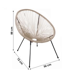 Fauteuil en résine et acier CABANA pas cher