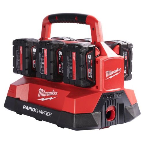 Chargeur 18 V M18 PC6 6 ports en boîte en carton MILWAUKEE 4932480162 photo du produit Secondaire 3 L