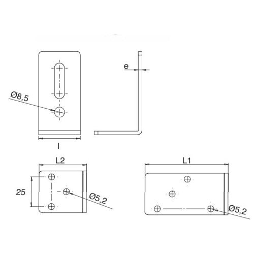 Equerre de menuiserie 70x120x35x3mm - JARDINIER MASSARD - J505225 pas cher Secondaire 1 L