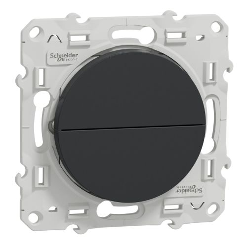 Bouton poussoir ODACE anthracite &agrave; 2 boutons mont&eacute;e/descente pour volet - SCHNEIDER ELECTRIC - S540207 pas cher
