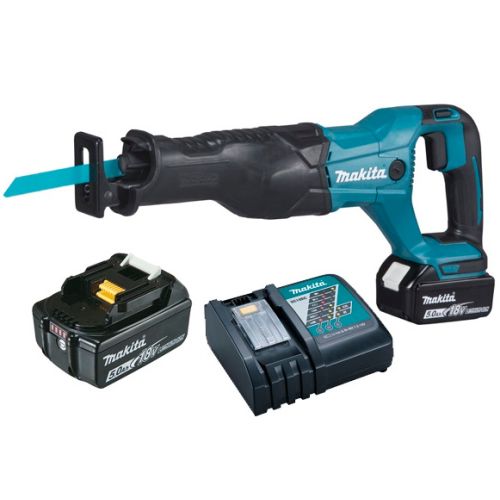 Scie récipro 18 V + 2 batteries 5 Ah + chargeur rapide + coffret MAKITA DJR186RTE photo du produit