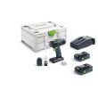 Perceuse-visseuse 18 V T18+3HPC 4,0 I-Plus + 2 batteries 4 Ah + chargeur + Systainer SYS3 FESTOOL 576446 photo du produit