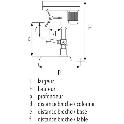 Perceuse d'établi 550W PE 22A - SIDAMO - 20502055 pas cher Secondaire 1 L