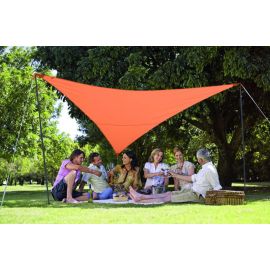 Pack voile d'ombrage triangulaire Camping Serenity 3,6m terracota - JARDILINE - VK360 TERRACOTTA pas cher Principale M