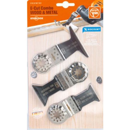 Set de lames Combo E-cut Starlock pour bois et métal 3 pièces FEIN 35222967100 photo du produit Secondaire 1 L